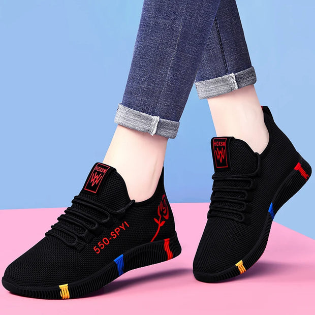 Basket Femme Running Shoes Women Sport Shoes Outdoor Lace-up Platform Sneakers Air Mesh Breathable Walking Jogging Gym Trainers