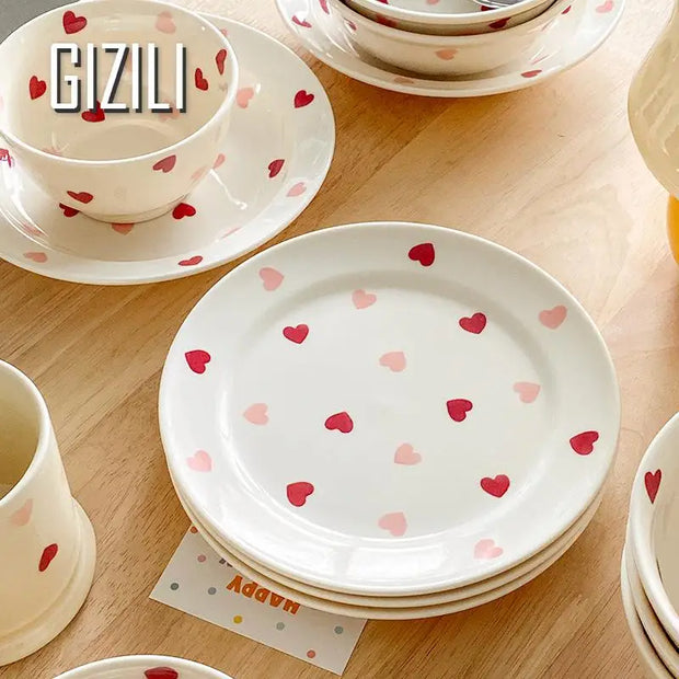Nordic Dinner Plates Set Household Ceramic Tableware Dinnerware Set Bowl Plate Cup Set Kitchen Supplies Tableware Bowl Set