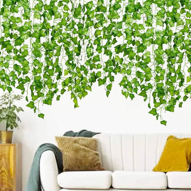Green Artificial Ivy Leaf Plant Fake Hanging Garland Plants Decor Vine for Home Garden Wall Decoration Wedding Party Supplies