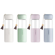 350ml Small Transparent Glass Water Bottles For Girls Creative Drink Kawaii Water Bottle With Student Portable Travel Tea Cup