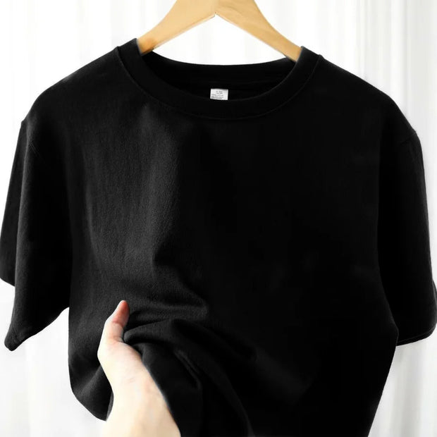 100% Cotton T-shirt Men Women Solid Color O Neck Short-sleeved Tops Summer Korean Loose Half-sleeve T Shirt Unisex M-4XL