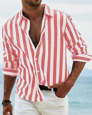 Fashion 2023 Men's Shirt Long Sleeve Striped Print Top Men Social Luxury Men's Wear Hawaiian Elegant Classic Fashion S-6XL