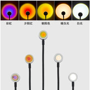 USB Sunset Projection Lamp Rainbow Atmosphere Night Light Sunset Light for Photography Selfie Coffee Store Live Wall Decoration