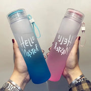 480ml Gradient Sports Water Bottle 5-color Frosted Cup for Female Girls Gift Beauty Camping Tour Plastic Sport Water Bottle