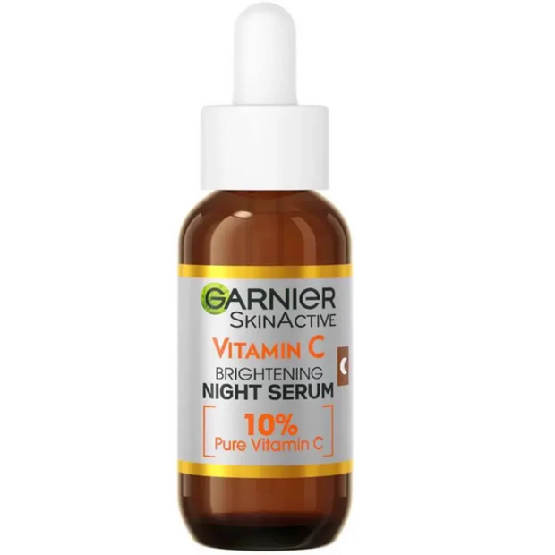 GARNIER 10%VC Vitamin C Brightening Night Serum 30ml Moisturizing Whitening Improve Dullness Smoothing Antioxidant Skin Care