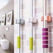 1pcs Punch-free Mop Holder Bathroom Shelf Wall-Mounted Mop Broom Hanger Self Adhesive Hooks Bathroom Storage Home Accessories