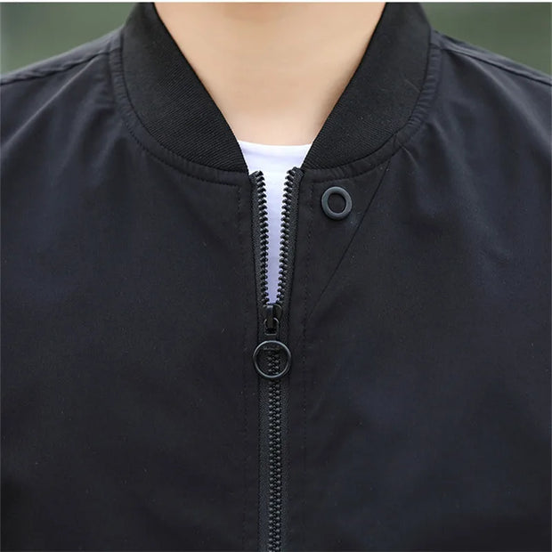 New Autumn Bomber Baseball Jacket Men Fashion Slim Fit Coat Streetwear Solid Color Male Outwear Zipper Casual Jackets Brand Tops