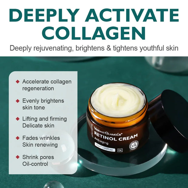 Retinol Face Cream Anti-Aging Remove Wrinkle Firming Lifting Whitening Brightening Moisturizing Hyalronic Acid Facial Skin Care