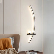Wall lamp Nordic modern black gold minimalist living room sofa background wall decorative lamp light luxury bedroom bedside lamp