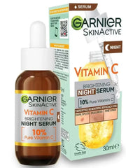 GARNIER 10% VC Brightening Night Essence 30ml Vitamin C Serum  Improve Dullness Yellowing Whiten Skin Tone Rare Beauty Skincare