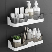 New Bathroom Shelf Organizer Shower Storage Rack Black Corner Shelves Wall Mounted Aluminum Toilet Shampoo Holder No Drill