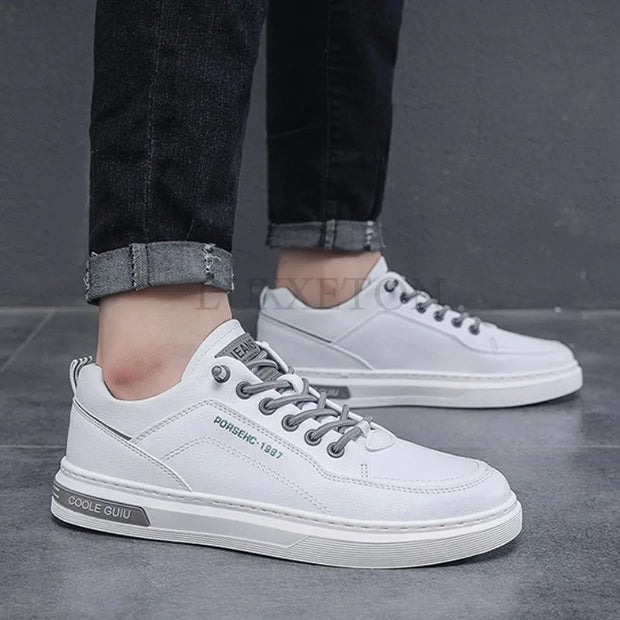 Men's Leather Casual Sneakers Waterproof Vulcanized Shoes 2024 Comforthable Spring Sneakers Men Casual Shoes Plus Size 39-44