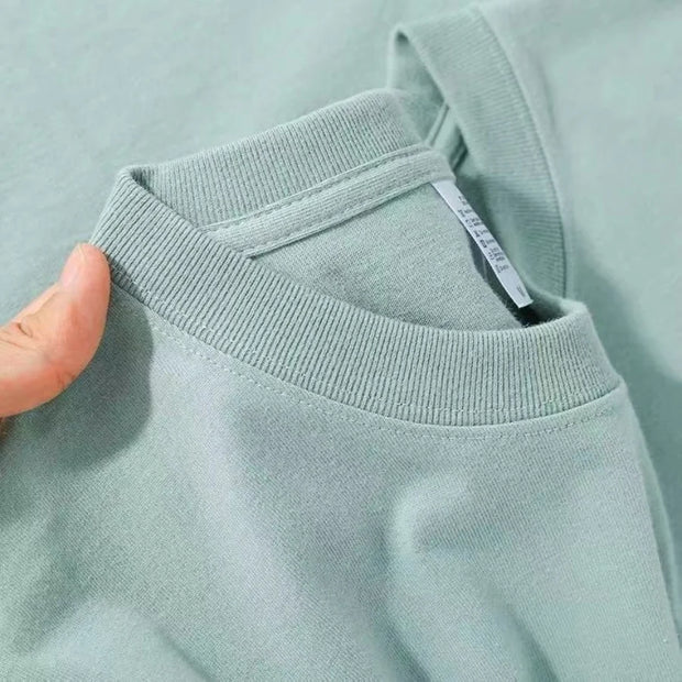 100% Cotton T-shirt Men Women Solid Color O Neck Short-sleeved Tops Summer Korean Loose Half-sleeve T Shirt Unisex M-4XL