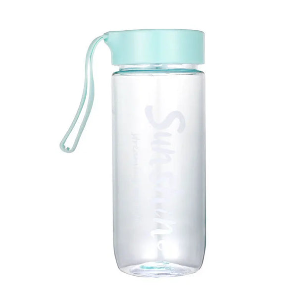 600ml Outdoor Water Bottle Large Capacity Sports Frosted Plastic Cup Portable Rope Plastic Bottle Gift Mug Customizable