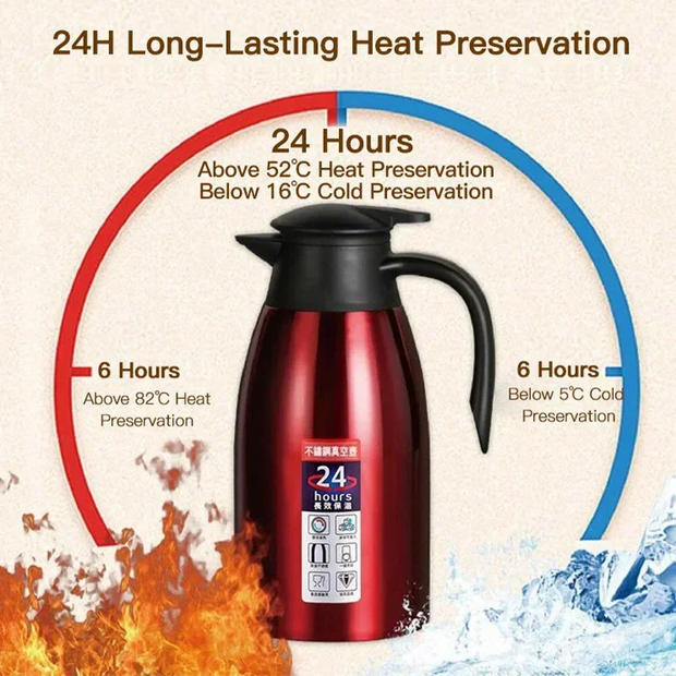 Xiaomi 2L Coffee Thermos Stainless Steel Vacuum Flasks Kitchen Large Capacity Thermal Kettle Home Insulation Hot Water Bottle
