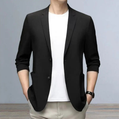 Stylish Men Suit Jacket Men Lightweight Suit Coat Men's Formal Summer Suit Coat with Lapel Double Buttons Business for Work