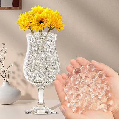 2,000pcs Grow in Water Beads Gel Magic Balls Transparent Pearl for Flowers Vase Wedding Home Decoration Clear Crystal Soil Muds