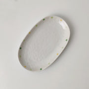 Dot Ceramic Plate Set Small Breakfast Plate Dessert Plate Flavor Plate Oval Plate